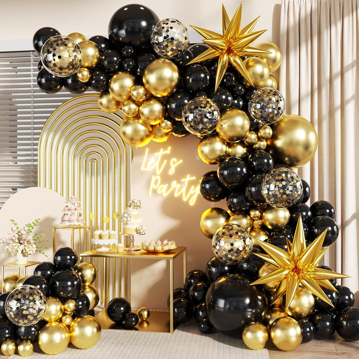 Black Purple Blue Balloon Arch Kit for Birthday Decorations