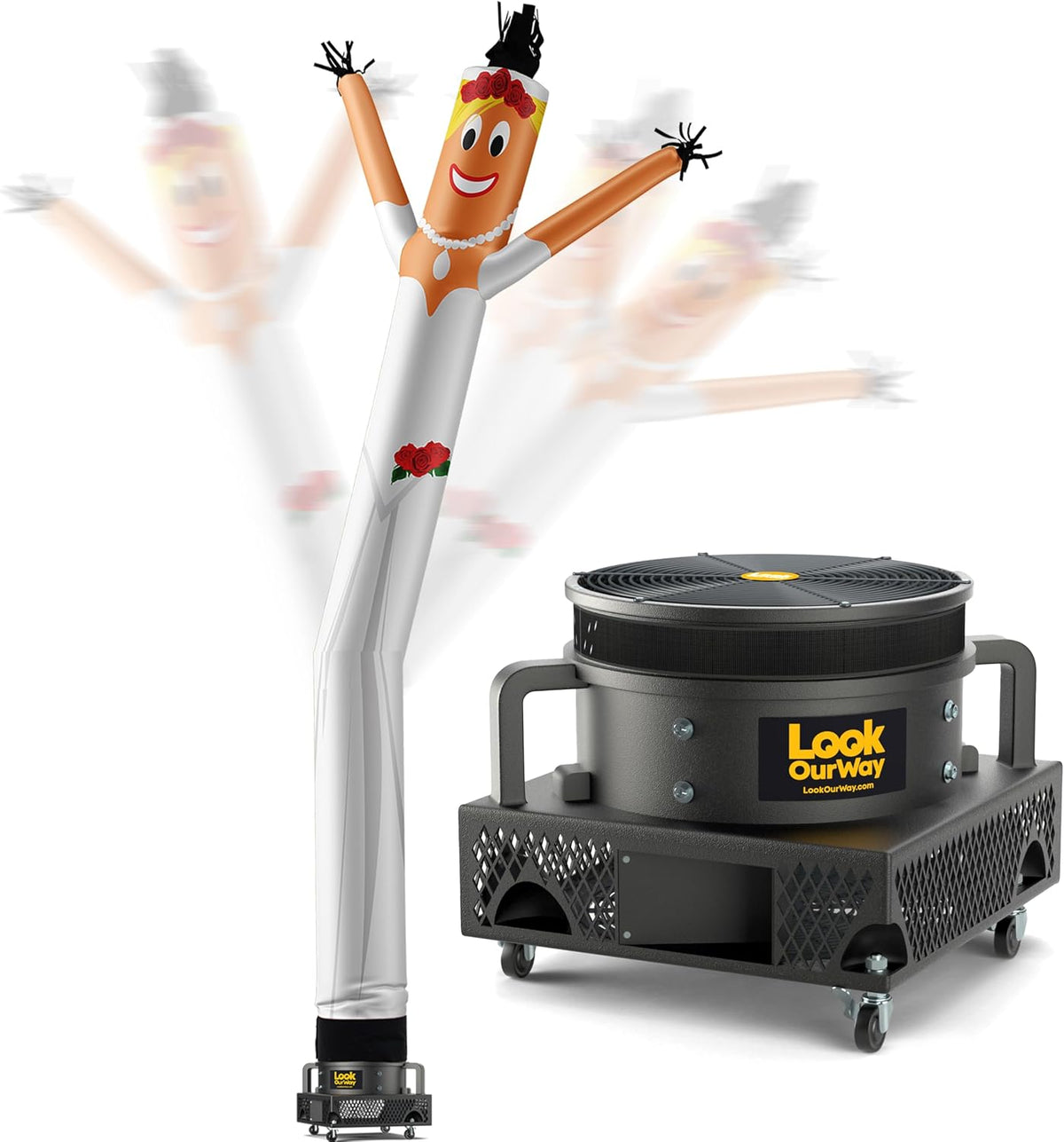 Air Dancers Wacky Waving Inflatable Tube Man - 7Ft Tall Inflatable Dancing Man with Weather-Resitant Blower for Business Advertising - Character Money Theme - Billionaire