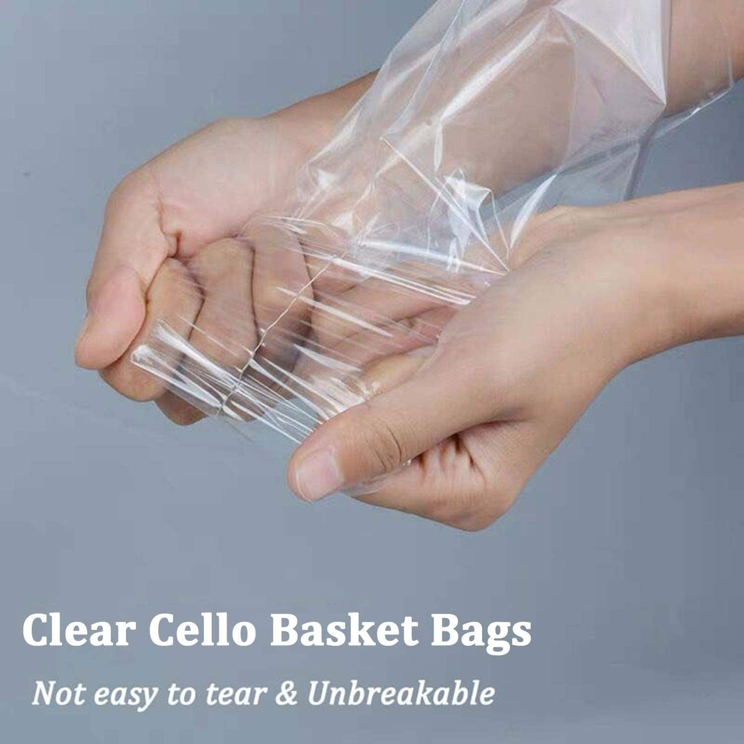 Cellophane Bags for Gift Baskets 16X24 Inches 5Pcs | Clear Cellophane Gift Bags (No Bow or Ribbon Included)