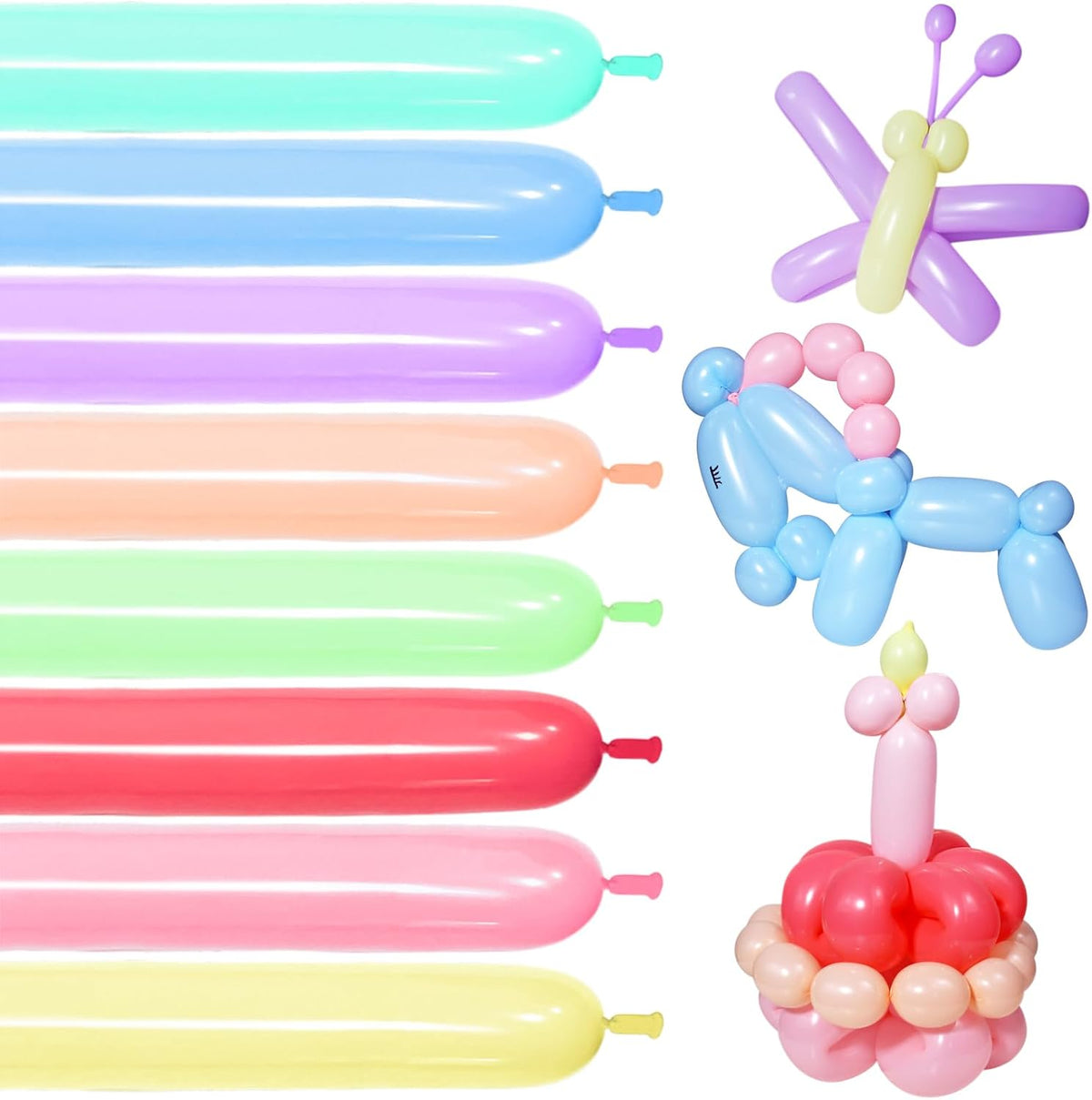 Premium Black 260Q Latex Balloons - 100 Pack for Twisting Animal Models, Ideal for Halloween, Christmas, Weddings, and Birthdays