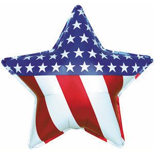 18" Patriotic Star Shape Helium foil Balloon (5 PACK)#814025