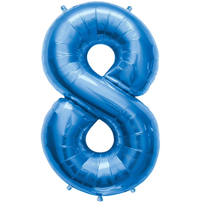 34" Large Blue # 8 Balloon #19670