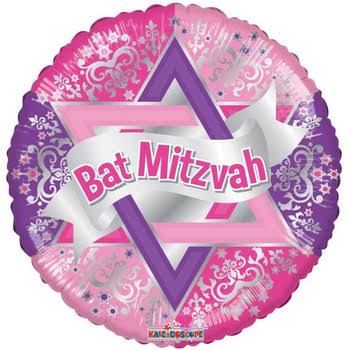 18" Bat Mitzvah Balloons 1ct  #19615