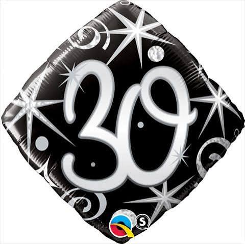 18" 30th Birthday Elegant Sparkles Diamond 1pk #30007