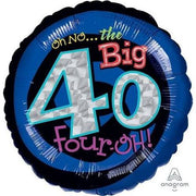 18" 40th Birthday Funny Holographic Helium Foil Balloon #116042 1ct