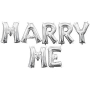 40" Large "Marry Me?" Balloons Set Silver