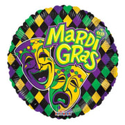 18" Mardi Gras Masks Helium Foil Balloon (5 Pack) #82068
