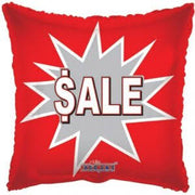 18" Sale Burst Red Square Helium Foil Balloons (5 PACK) #17938