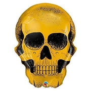 36" Gold Skull Halloween Helium Foil Balloon 1ct #58135