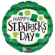 18" Happy St. Patricks Day Helium Foil Balloon 1ct #26246