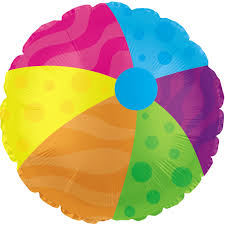 18" Beach Ball Helium Foil Balloon (5 PACK) #114174