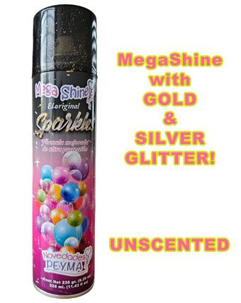 MEGA SHINE SPARKLE FRAGRANCE FREE BALLOON SHINE AEROSOL CANISTER 8.29 OZ.