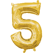 16" Mini Gold # 5 Balloon Air Fill Only