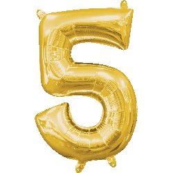 16" Mini Gold # 5 Balloon Air Fill Only