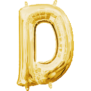 16" Mini Gold Letter D Balloon Self Sealing #33018