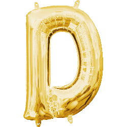16" Mini Gold Letter D Balloon Self Sealing #33018
