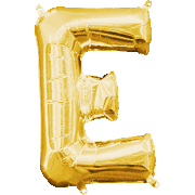 16" Mini Gold Letter E Balloon Self Sealing #33020