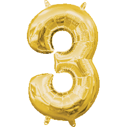 16" Mini Gold # 3 Balloon Air Fill Only