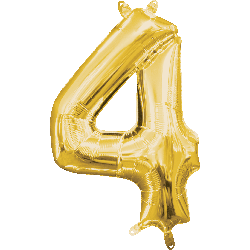 16" Mini Gold # 4 Balloon Air Fill Only