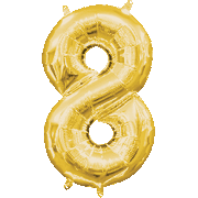 16" Mini Gold # 8 Balloon Air Fill Only