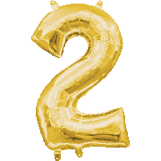 16" Mini Gold # 2 Balloon Air Fill Only