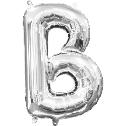 16" Mini Silver Letter B Balloon Self Sealing #33013