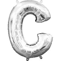16" Mini Silver Letter C Balloon Self Sealing #33015