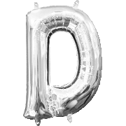 16" Mini Silver Letter D Balloon Self Sealing #33017