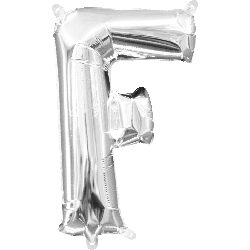 16" Mini Silver Letter F Balloon Self Sealing #33021
