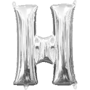 16" Mini Silver Letter H Balloon Self Sealing #33026