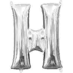 16" Mini Silver Letter H Balloon Self Sealing #33026