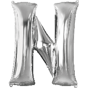 16" Mini Silver Letter N Balloon Self Sealing #33038