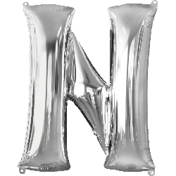 16" Mini Silver Letter N Balloon Self Sealing #33038