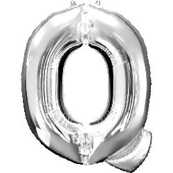 16" Mini Silver Letter Q Balloon Self Sealing #33044