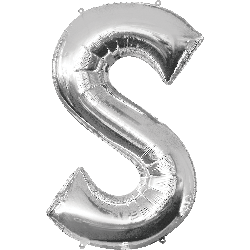 16" Mini Silver Letter S Balloon Self Sealing Air Fill #33048