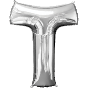 16" Mini Silver Letter T Balloon Self Sealing #33050