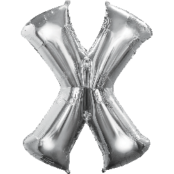 16" Mini Silver Letter X Balloon Self Sealing #33058