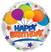 18" Happy Birthday Balloons & Stars Helium Foil Balloons (5 PACK) #15340