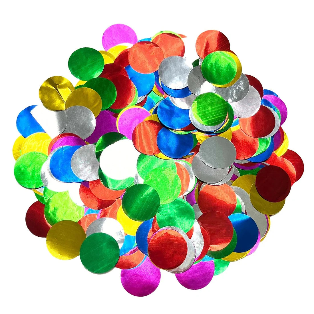 Confetti Multi Color 1" Metallic Circles Confetti 1LB Bag