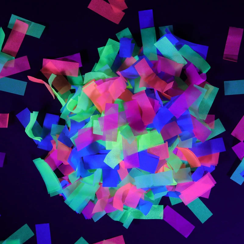Confetti 1" Multi Color Neon Glow In Dark Tissue Paper Dots 1LB Bag #8655