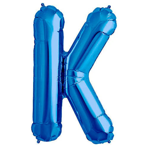 *** Special*** 36" Blue Letter K Helium Foil Balloon #00284