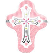 23" Pink Cross Shape Religious Balloon 1ct #25023
