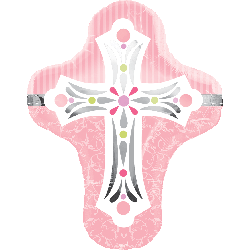 23" Pink Cross Shape Religious Balloon 1ct #25023
