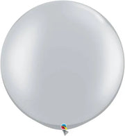 30" Qualatex Silver Round Balloons 1ct #38402