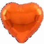 18" Orange  Heart Shape Helium Foil Balloon (5 PACK) #19315-18