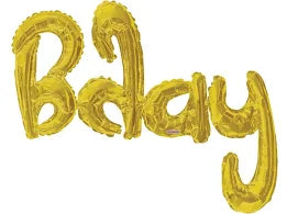 **SPECIAL** 36" Bday Script Gold Connected Word Phrase #15759