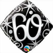 18" 60th Anything Elegant Sparkles Diamond Shape Helium Foil Balloon 1pk #30026
