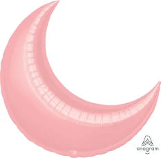 35" Crescent Moon Pastel Pink Shape Foil Balloon (2 Pack) #16460