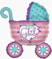 36" Baby Girl Stroller Shape Helium Balloon #15120