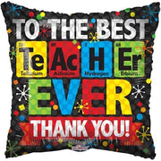 18" Best Teacher Ever Helium Foil Balloon (5 Pack) #88168-18